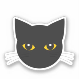 Schwarzer Katzenkopfaufkleber Aufkleber