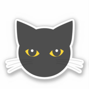Schwarzer Katzenkopfaufkleber Aufkleber