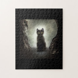 Schwarzer Katzenschatten Dunkle Höhle durch Mondli