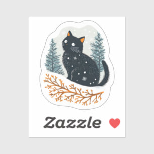 Schwarzer Katzenschnee Aufkleber