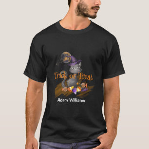 Schwarzer Katzentrick oder Wasserfarbe T-Shirt