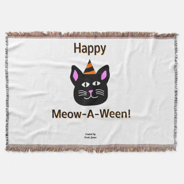 Schwarzer Katzenwurm-A-Ween-Katzenblanket Decke (Vorderseite)