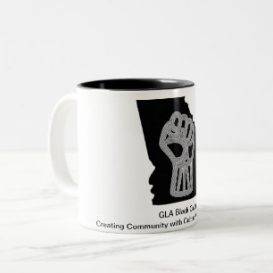 Schwarzer Kaukus-Power Faust Zweifarbige Tasse