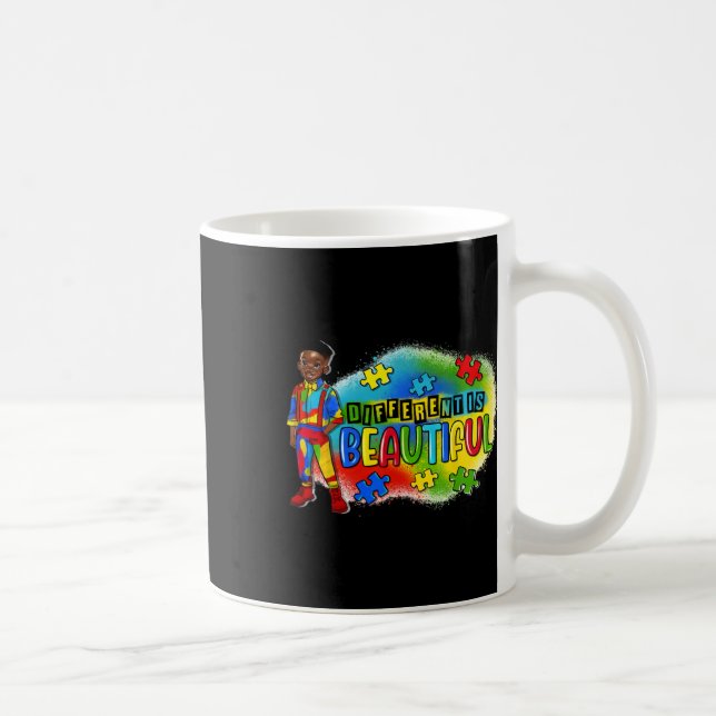 Schwarzer Kid Autismus anders ist schön Autismus A Kaffeetasse (Rechts)