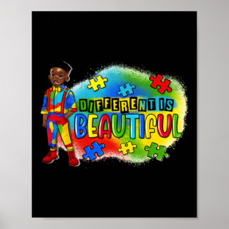 Schwarzer Kid Autismus anders ist schön Autismus A Poster