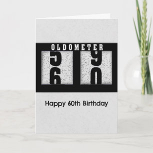 Schwarzer Kilometerzähler für 60. Geburtstag Humor Karte