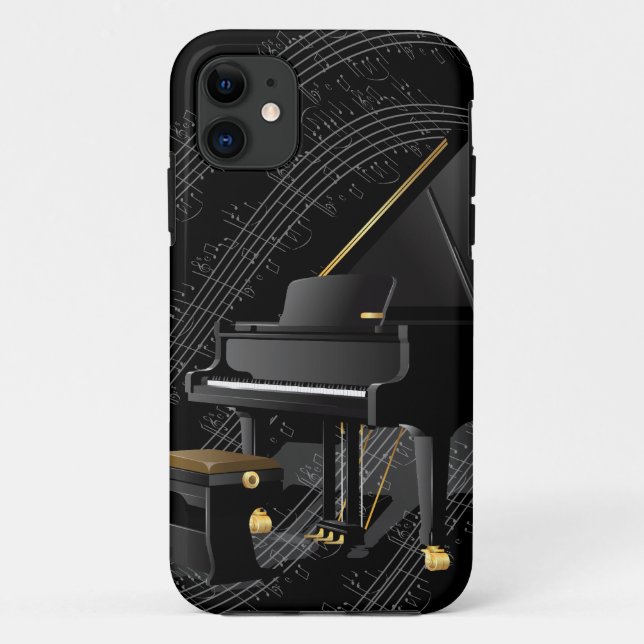 Schwarzer Klavier iPhone Kasten Case-Mate iPhone Hülle (Rückseite)
