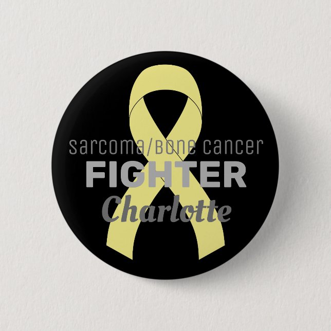 Schwarzer Knopf aus Sarcoma/Knochenkrebs Button (Vorderseite)