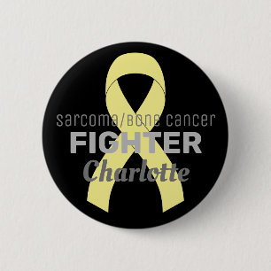 Schwarzer Knopf aus Sarcoma/Knochenkrebs Button