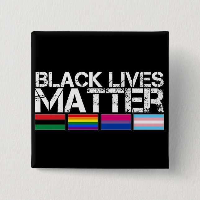 Schwarzer Knopf der Leben-Angelegenheits-LGBT Button (Vorderseite)