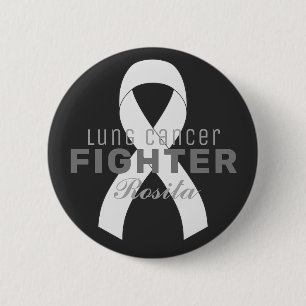 Schwarzer Knopf für Lungenkrebs Button