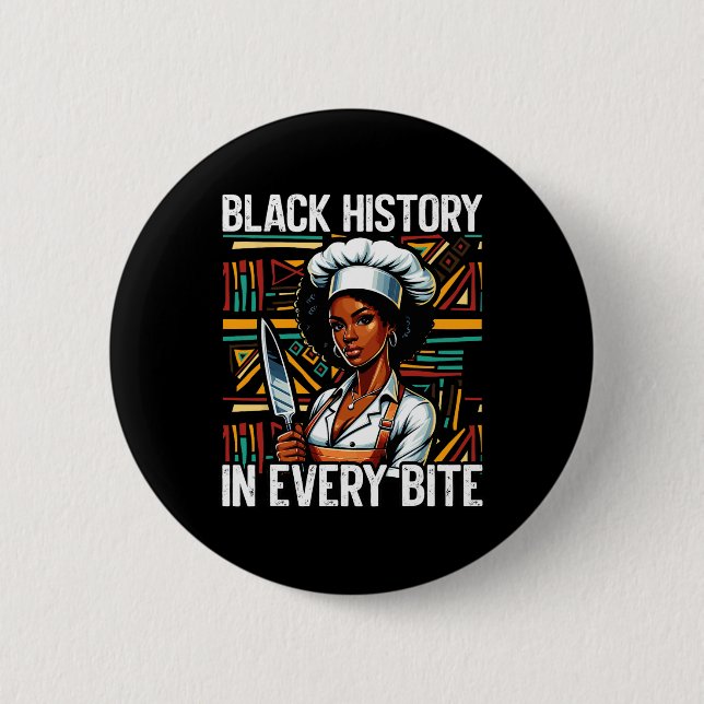 Schwarzer Koch Afroamerikanischer Koch Schwarze Ge Button (Vorderseite)
