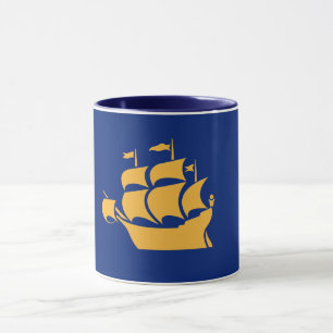 Schwarzer Kombi-Becher mit Flagge von Quebec City Tasse