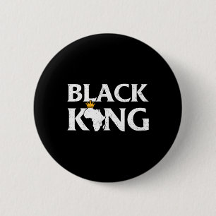 Schwarzer König Afrikanische Karte Schwarzer Stolz Button
