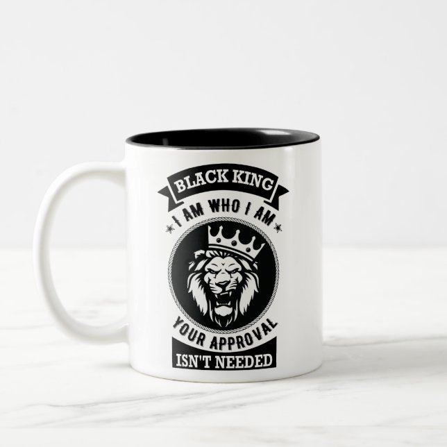 Schwarzer König bin ich, wer ich bin, Ihre Zustimm Zweifarbige Tasse (Links)