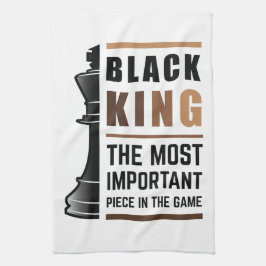 Schwarzer König das wichtigste Stück in Spiel 2 Geschirrtuch