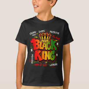 Schwarzer König Mann Gottes Starker Held Schwarze T-Shirt