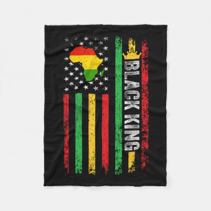 Schwarzer König Melanin Afroamerikanische Flagge S Fleecedecke