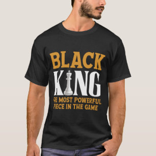 Schwarzer König Schachspieler Schachbrett Schachge T-Shirt