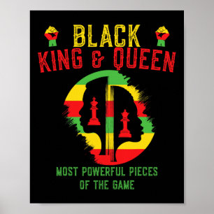 Schwarzer König und die Königin mächtigste Figur d Poster