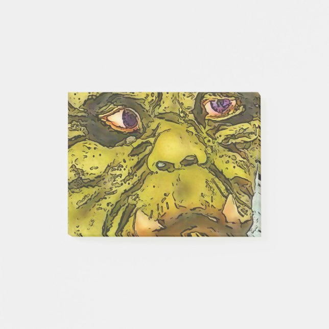 Schwarzer Kontur-Cartoon Post-it Klebezettel (Vorderseite)