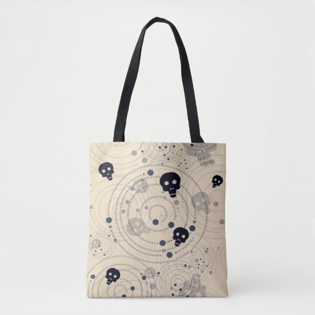 Schwarzer Kosmischer Zuckerschädel Tasche (Vorderseite)