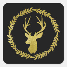 Schwarzer Kranz Goldhirsch Weihnachten