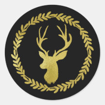 Schwarzer Kranz Goldhirsch Weihnachten