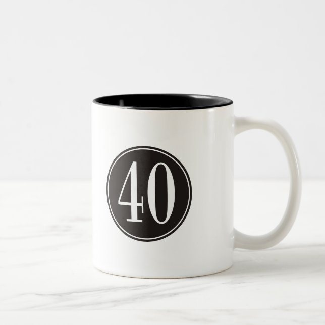Schwarzer Kreis #40 Zweifarbige Tasse (Rechts)
