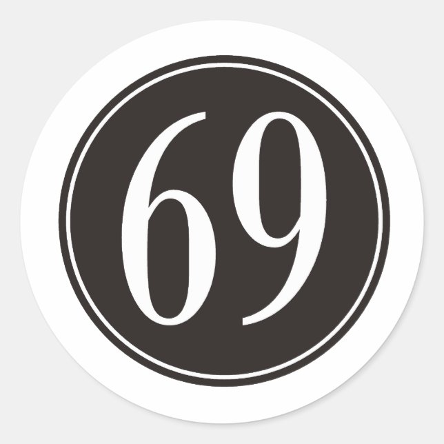 Schwarzer Kreis #69 Runder Aufkleber (Vorderseite)