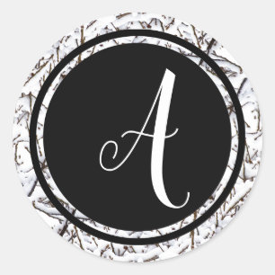 Schwarzer Kreis des Winterschnees - Circle Sticker