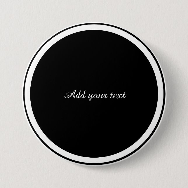 Schwarzer Kreis mit weißem Kreisrahmen TEMPLATE,  Button (Vorderseite)