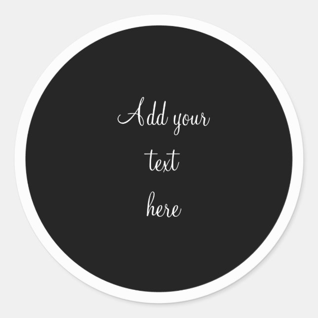 Schwarzer Kreis mit weißem Rahmen TEMPLATE, Cl Runder Aufkleber (Vorderseite)