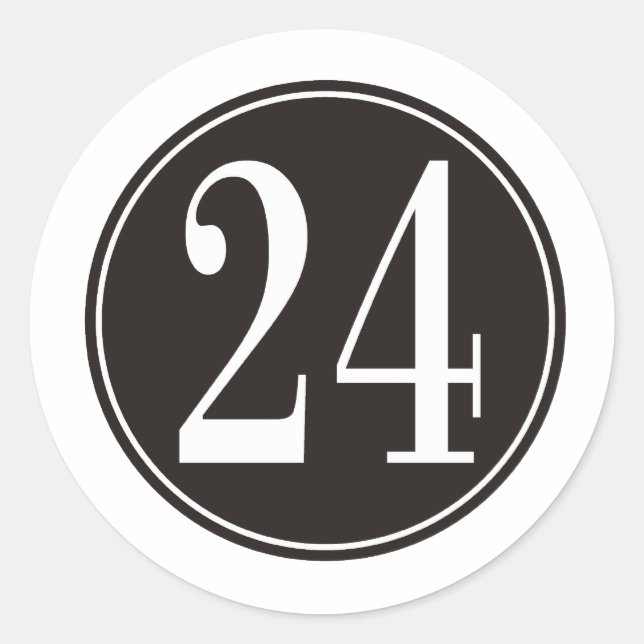 Schwarzer Kreis - Nr. 24 (Front) Runder Aufkleber (Vorderseite)