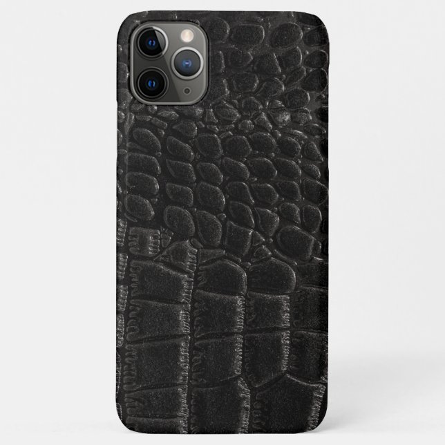 Schwarzer Krokodil-Hautdruck Case-Mate iPhone Hülle (Rückseite)