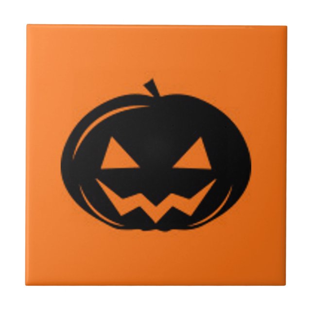 Schwarzer Kürbis Fliese (Vorderseite)