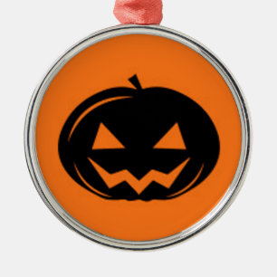 Schwarzer Kürbis Silbernes Ornament