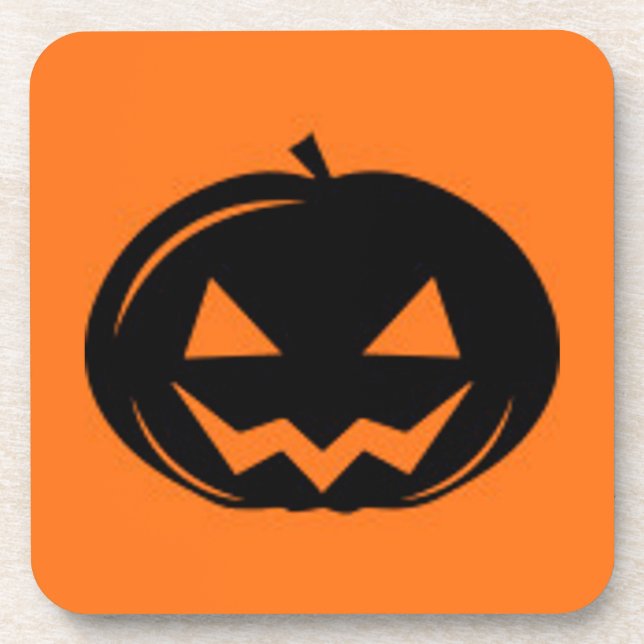 Schwarzer Kürbis Untersetzer (Vorderseite)