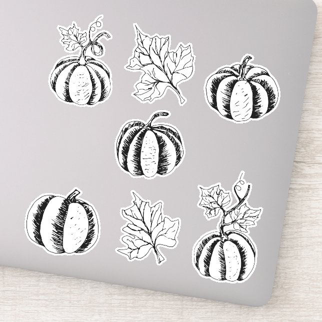 Schwarzer Kürbis zu Halloween Aufkleber (Detail)