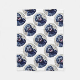 Schwarzer Lab Fleecedecke