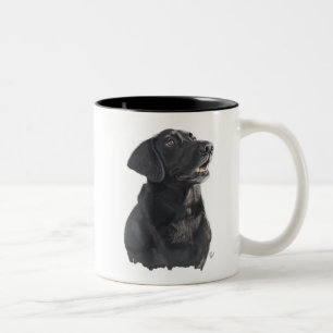 Schwarzer Lab Hund Art Zweifarbige Tasse
