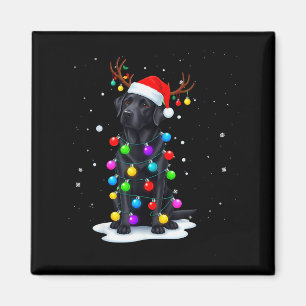 Schwarzer Lab Labrador Hund Lustige Weihnachtsbele Magnet