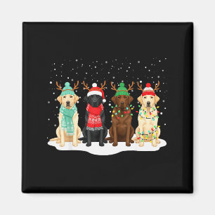 Schwarzer Lab Labrador Hund Weihnachten Crew Match Magnet