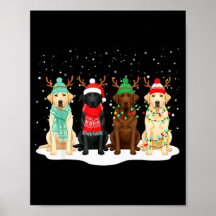 Schwarzer Lab Labrador Hund Weihnachten Crew Match Poster