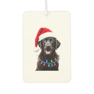 Schwarzer Lab Labrador Weihnachtsbaum Licht Pyjama Autolufterfrischer