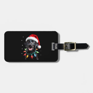 Schwarzer Lab Labrador Weihnachtsbaum Licht Pyjama Gepäckanhänger