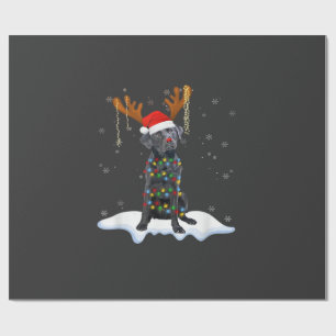 Schwarzer Lab Labrador Weihnachtsbaum Licht Pyjama Geschenkpapier