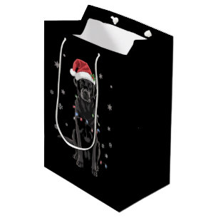 Schwarzer Lab Labrador Weihnachtsbaum Licht Pyjama Mittlere Geschenktüte