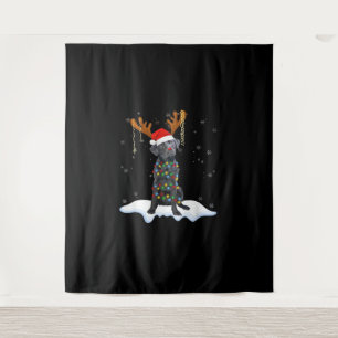 Schwarzer Lab Labrador Weihnachtsbaum Licht Pyjama Wandteppich