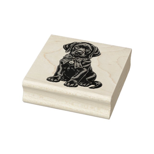 Schwarzer Lab mit Schleife süßer Stempel (Stempel)